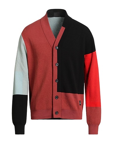 PS PAUL SMITH Cardigan Brick red 83% Cotton, 17% Nylon