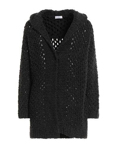 BRUNELLO CUCINELLI Strickjacke Braungrau 85% Kamelwolle, 15% Seide