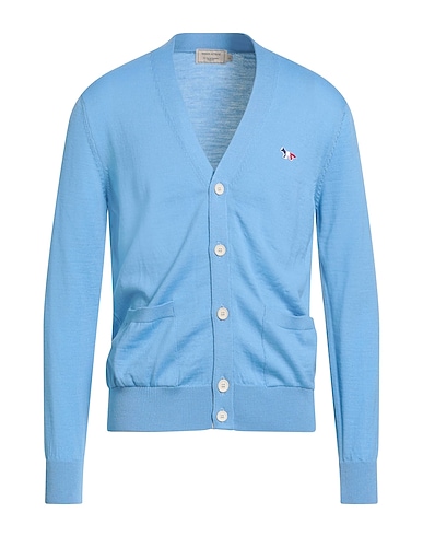 MAISON KITSUNÉ Cardigan Sky blue 100% Wool
