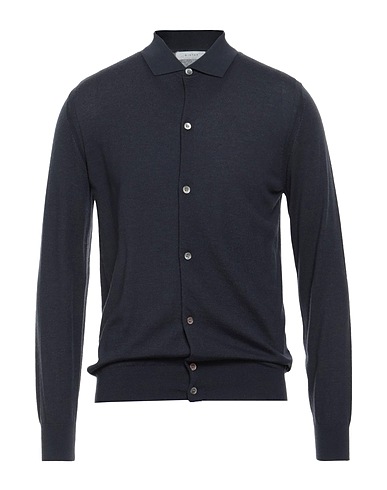 DIKTAT Solid colour shirt Midnight blue 70% Merino Wool, 30% Cashmere
