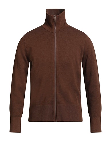 SANDRO Cardigan Chocolate brown 69% Wool, 31% Acrylic