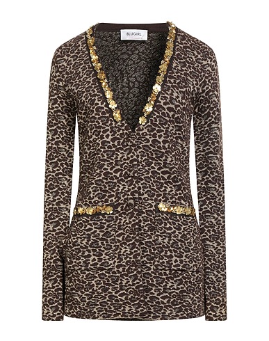 BLUGIRL Cardigan Brown 39% Acrylic, 37% Viscose, 13% Wool, 6% Polyester, 5% Polyamide