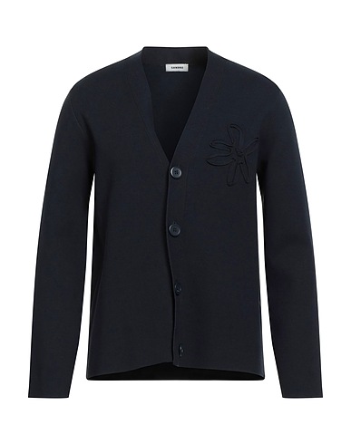 SANDRO Cardigan Midnight blue 65% Viscose, 26% Polyester, 8% Polyamide, 1% Elastane
