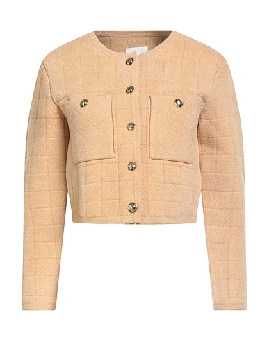 SANDRO Jacket Camel 67% Polyamide, 33% Viscose