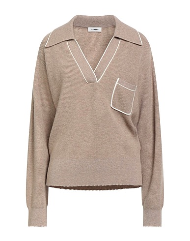 SANDRO Jumper Sand 72% Wool, 28% Cashmere