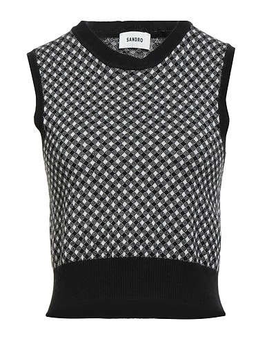 SANDRO Sleeveless sweater Black 66% Wool, 18% Viscose, 11% Polyamide, 5% Cashmere