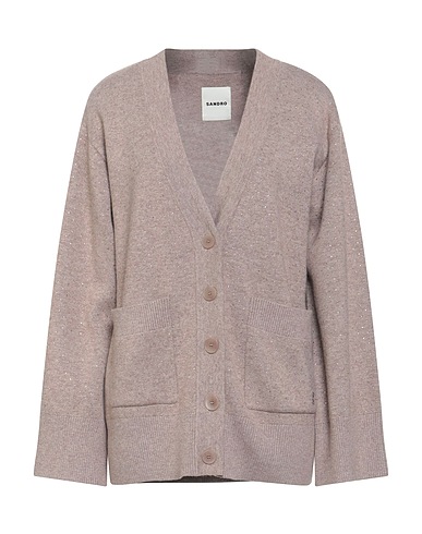 SANDRO Cardigan Taupe 37% Viscose, 34% Polyamide, 26% Wool, 3% Cashmere, Polyester