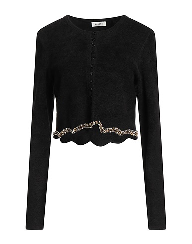 SANDRO Cardigan Black 52% Viscose, 47% Polyamide, 1% Elastane, Glass, Ramie