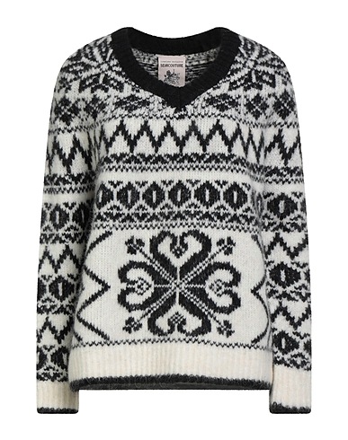 SEMICOUTURE Pullover Weiß 32% Polyester, 30% Alpakawolle, 26% Polyamid, 12% Wolle