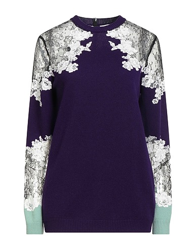 VALENTINO GARAVANI Cashmere blend Dark purple 100% Cashmere, Polyamide, Cotton