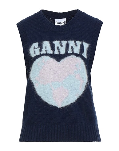 GANNI Jumper Navy blue 41% Wool, 32% Recycled wool, 21% Recycled polyamide, 3% Mohair wool, 3% Alpaca wool