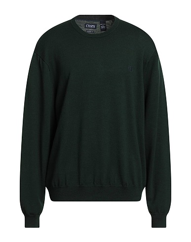 CHAPS Jumper Dark green 100% Merino Wool