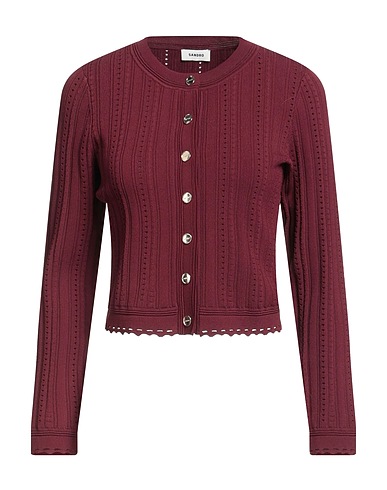 SANDRO Cardigan Burgundy 54% Viscose, 44% Polyamide, 2% Elastane