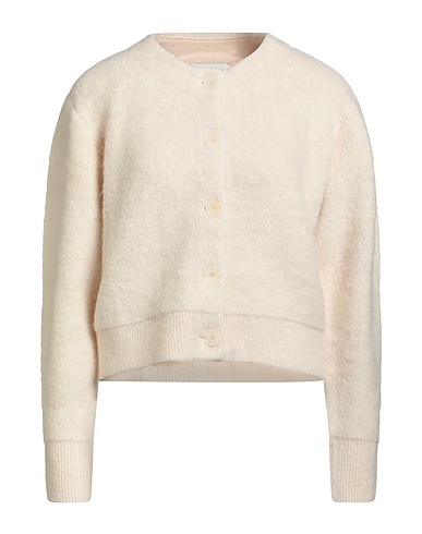 SANDRO Cardigan Beige 34% Polyamide, 28% Alpaca wool, 25% Wool, 7% Synthetic fibers, 6% Viscose