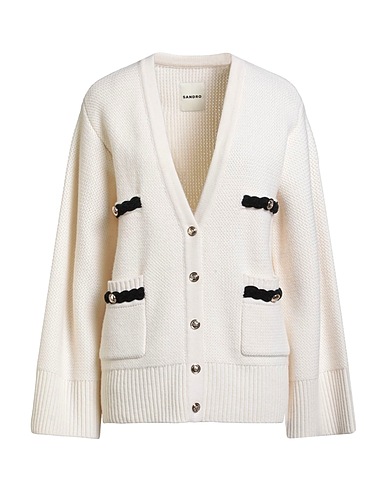 SANDRO Strickjacke Cremeweiß 100% Wolle