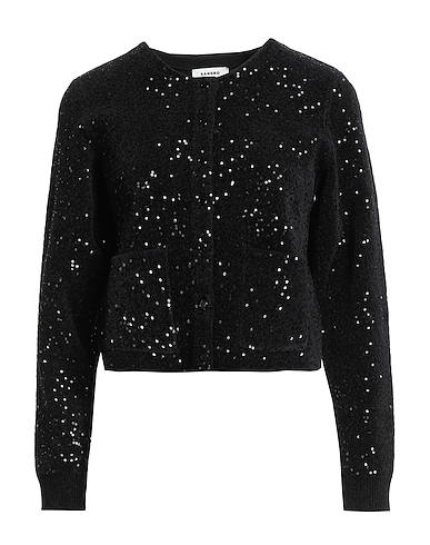SANDRO Cardigan Black 37% Polyamide, 33% Polyester, 30% Viscose, Polyethylene