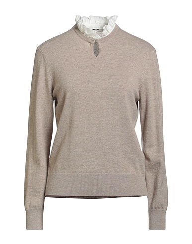 SANDRO Jumper Taupe 90% Wool, 10% Cashmere, Polyamide, Elastane