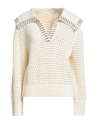 SANDRO Jumper Off white 100% Wool, Glass