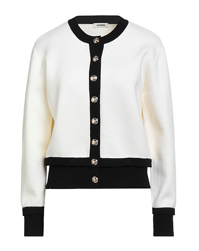 SANDRO Cardigan Ivory 41% Wool, 32% Viscose, 26% Polyamide, 1% Elastane
