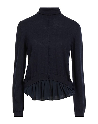 SEMICOUTURE Turtleneck Midnight blue 100% Virgin Wool, Polyester