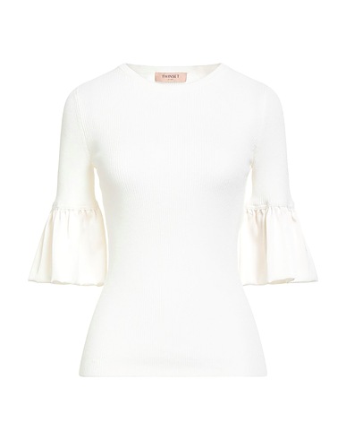 TWINSET Jumper Ivory 36% Viscose, 34% Polyamide, 20% Elastane, 10% Wool, Polyester