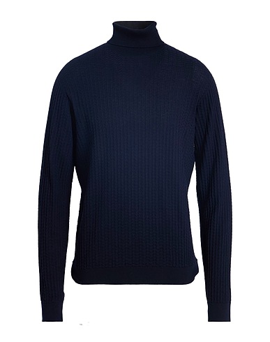 GIORGIO ARMANI Polo neck Midnight blue 50% Cotton, 30% Cashmere, 20% Silk