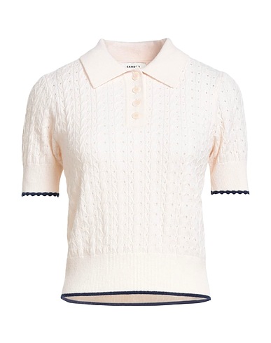 SANDRO Jumper Cream 90% Wool, 10% Cashmere, Polyamide