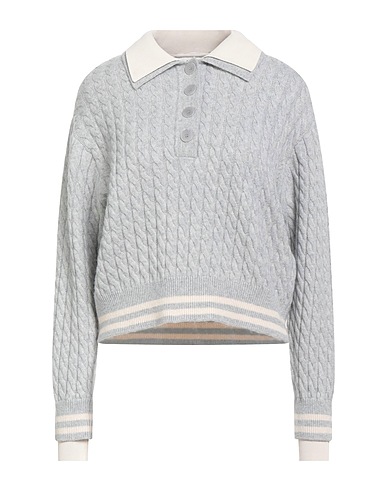 SANDRO Jumper Light grey 95% Wool, 5% Cashmere, Polyamide, Elastane
