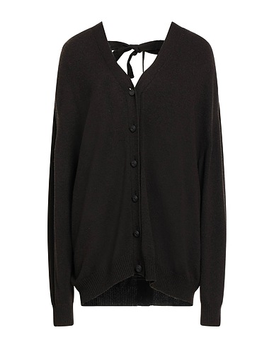 PINKO Cardigan Dark brown 40% Wool, 30% Viscose, 20% Nylon, 10% Cashmere