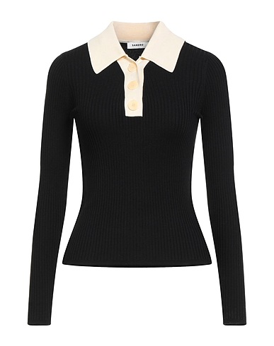 SANDRO Jumper Black 53% Viscose, 28% Lyocell, 13% Polyamide, 6% Silk