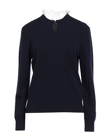 SANDRO Turtleneck Midnight blue 92% Wool, 8% Cashmere