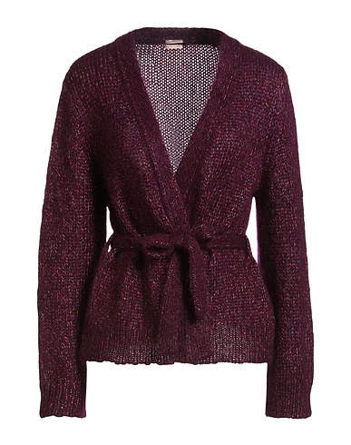 MASSIMO ALBA Cardigan Plum 50% Mohair wool, 50% Silk