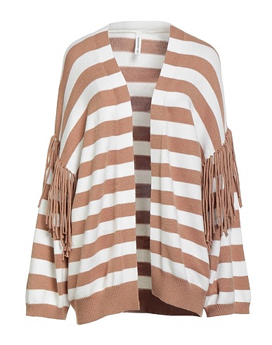 TENSIONE IN Cardigan Cammello 50% Viscosa, 27% Poliestere, 23% Nylon