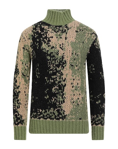 DONDUP Turtleneck Sage green 38% Polyamide, 35% Wool, 15% Acrylic, 12% Mohair wool