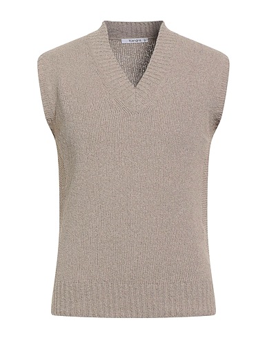 KANGRA Sleeveless sweater Taupe 61% Cotton, 26% Polyester, 13% Polyamide