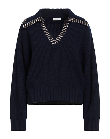 SANDRO Jumper Navy blue 100% Wool