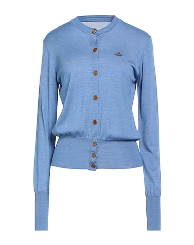 VIVIENNE WESTWOOD Cardigan Light blue 70% Wool, 30% Silk