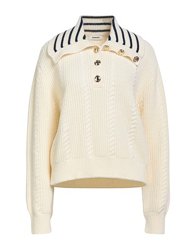 SANDRO Sweater Ivory 79% Wool, 21% Polyamide