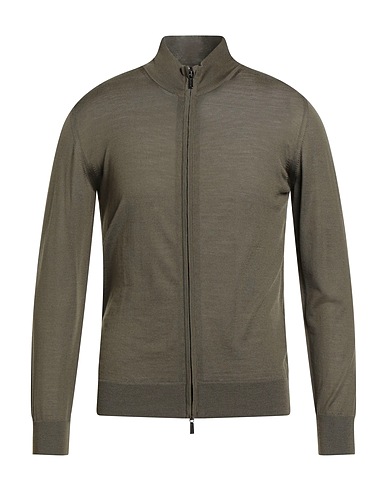 MOORER Cardigan Military green 100% Virgin Wool