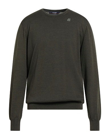 K-WAY Sweater Military green 100% Virgin Wool