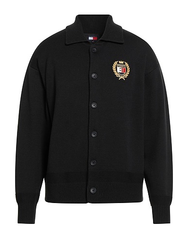 TOMMY JEANS カーディガン ブラック ポリエステル 95% / ウール 5%