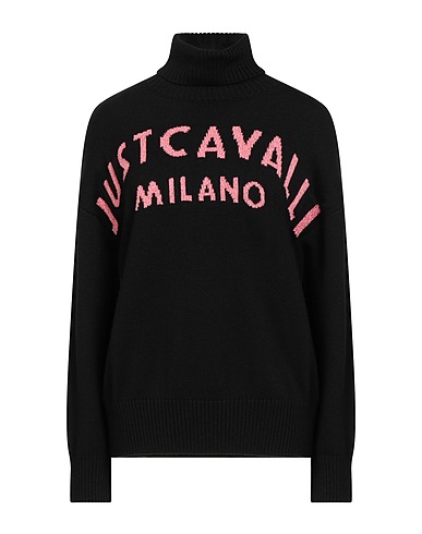 JUST CAVALLI Turtleneck Black 50% Wool, 50% Acrylic
