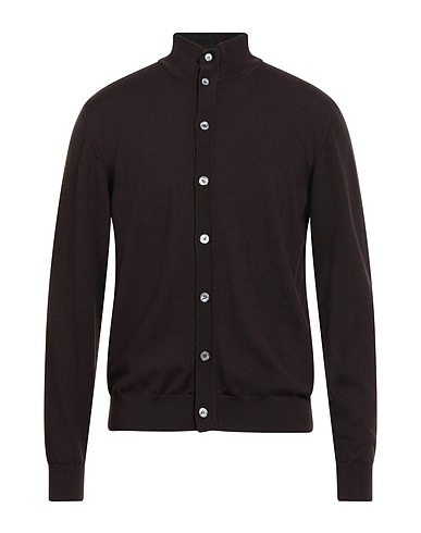 DANIELE FIESOLI Cardigan Dark brown 100% Merino Wool