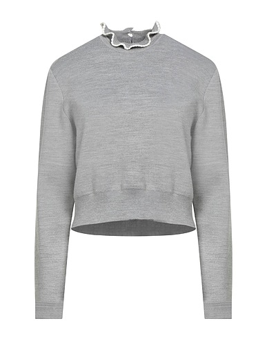 SANDRO Jumper Light grey 34% Viscose, 28% Polyamide, 19% Acrylic, 19% Wool
