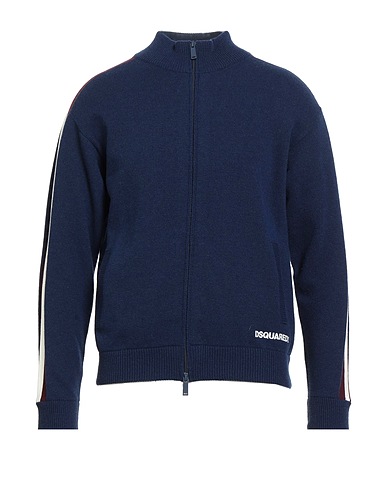 DSQUARED2 Cardigan Navy blue 97% Wool, 2% Viscose, 1% Polyester