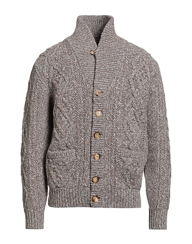 BRUNELLO CUCINELLI Cardigan CASHMERE Taupe 55% Lambswool, 45% Cashmere