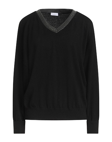 BRUNELLO CUCINELLI Cashmere blend Black 100% Cashmere, Cotton, Elastane