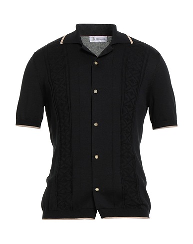 BRUNELLO CUCINELLI Solid color shirt Black 100% Cotton