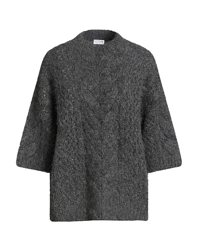 BRUNELLO CUCINELLI Jumper Grey 80% Alpaca wool, 11% Polyamide, 9% Wool, Brass
