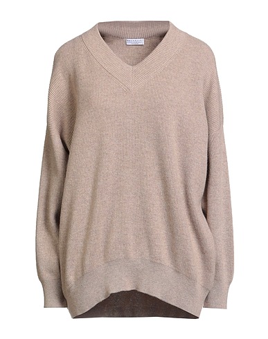 BRUNELLO CUCINELLI Cashmere blend CASHMERE Beige 100% Cashmere, Brass